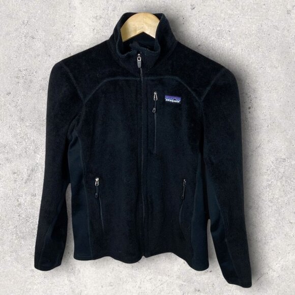 PATAGONIA Micro Fleece Full Zip Synchilla Sweater Black Size Small‎ Hiking Polar - Picture 1 of 9